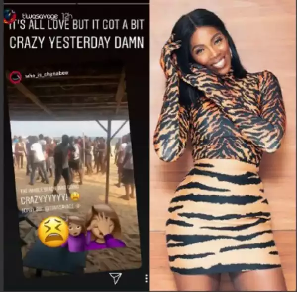 Tiwa Savage Mobbed At A Beach In Lagos, But It Got A Bit Crazy
